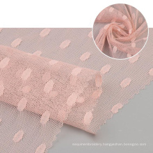 Free sample textile wholesale warp 100% nylon mesh mini dot pattern tessuto in pizzo bianco plain tulle lace fabric for dress